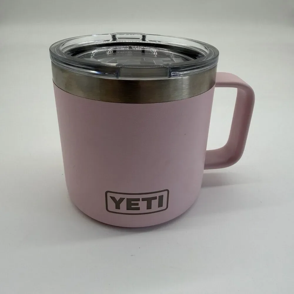 YETI Rambler 14oz Stackable Mug Sandstone Pink MagSlider Lid